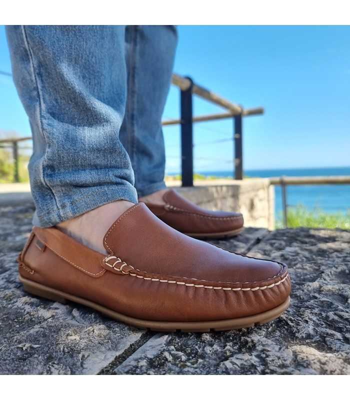 Zapato nautico hombre kiowa piel de Baerchi color marron
