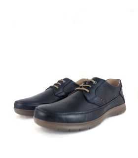 zapato cordones hombre azul verano Luisetti medio perfil