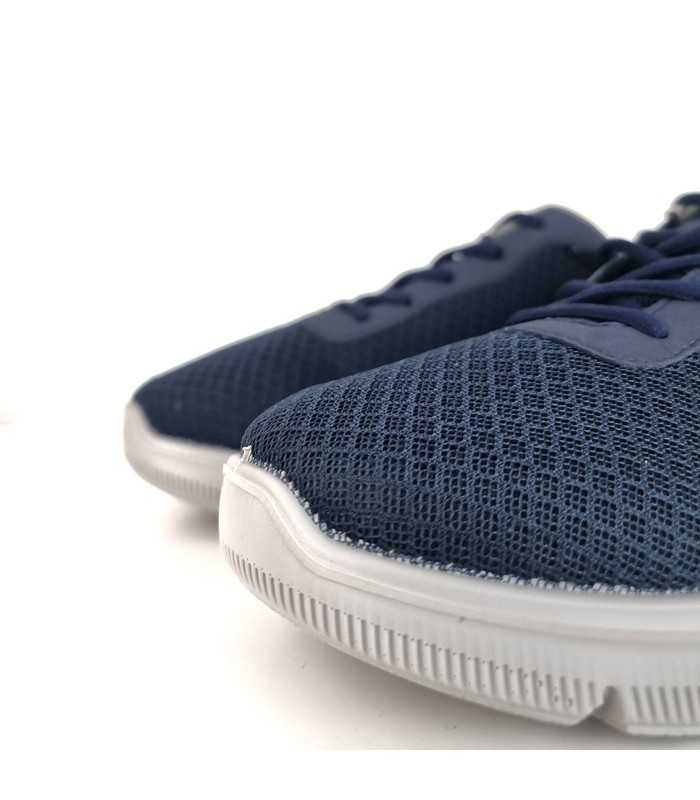 Detalle de puntera de Zapatilla deportiva Runner azul cordones de Luisetti