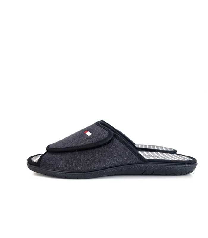 zapatillas casa descalza con velcro hombre, vista de perfil