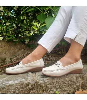 Mocasín mujer piel beige de Vicmart