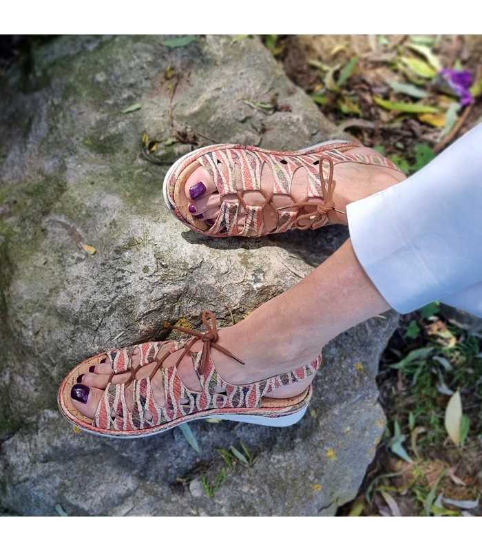 Sandalia Etnica mujer cordon empeine de Comfort Class
