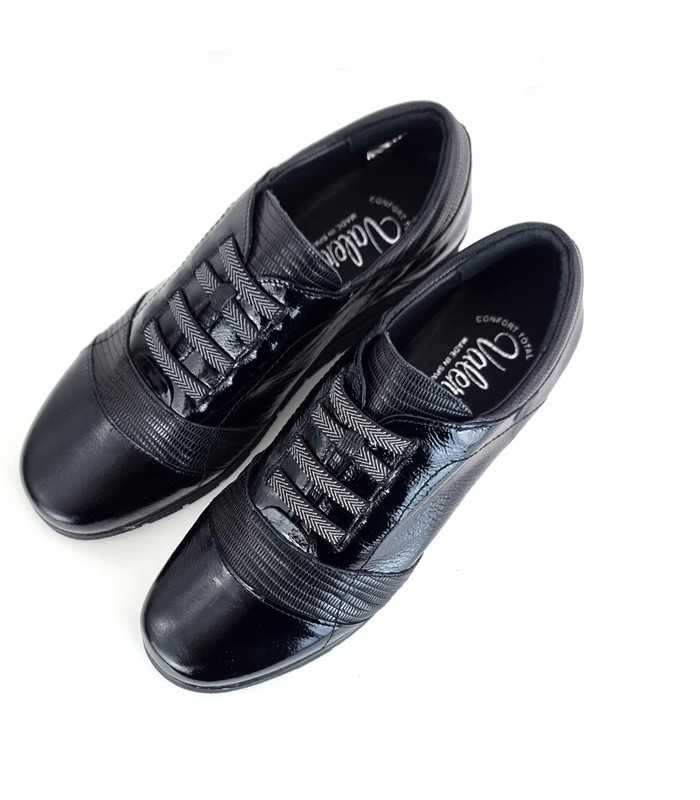vista superior de Zapatos piel negro mujer