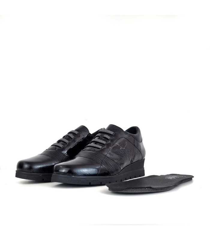 plantilla extraible de Zapatos piel negro mujer