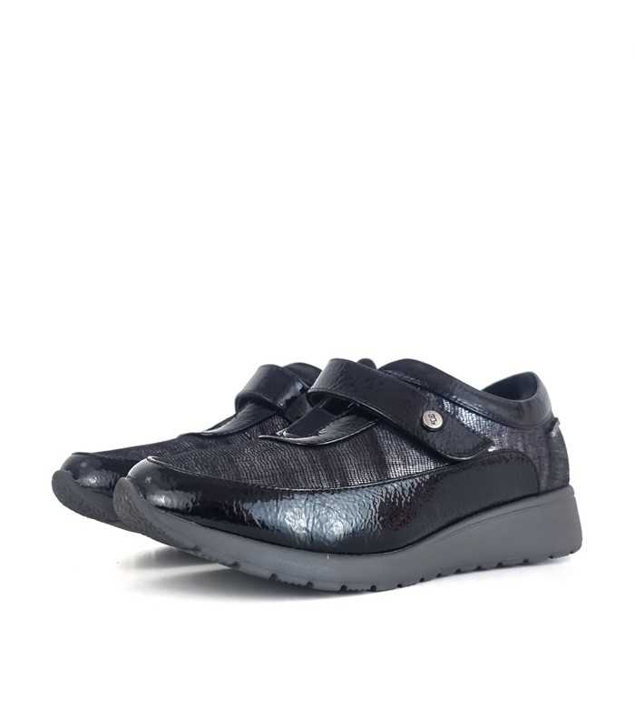 Foto medio perfil zapato con velcro negro