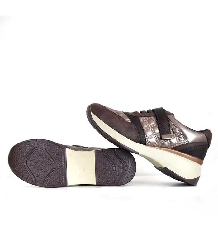 Suela del zapatos deportivos marrones mujer Mysoft con cuña de 4.50 cm en la parte trasera y 1.50 cm en la delantera