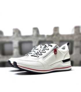 Zapatillas Skechers de rebajas con cordones y cremallera lateral vista semilateral