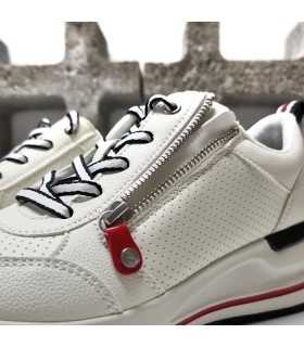 detalle de cremallera de cierre de Deportivo mujer cuña Skechers Billion