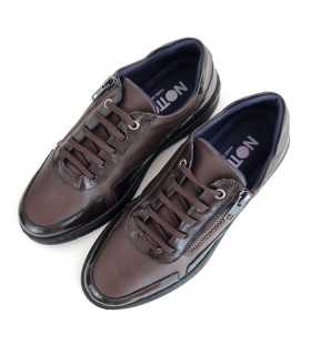 Zapato mujer cordones piel vista superior