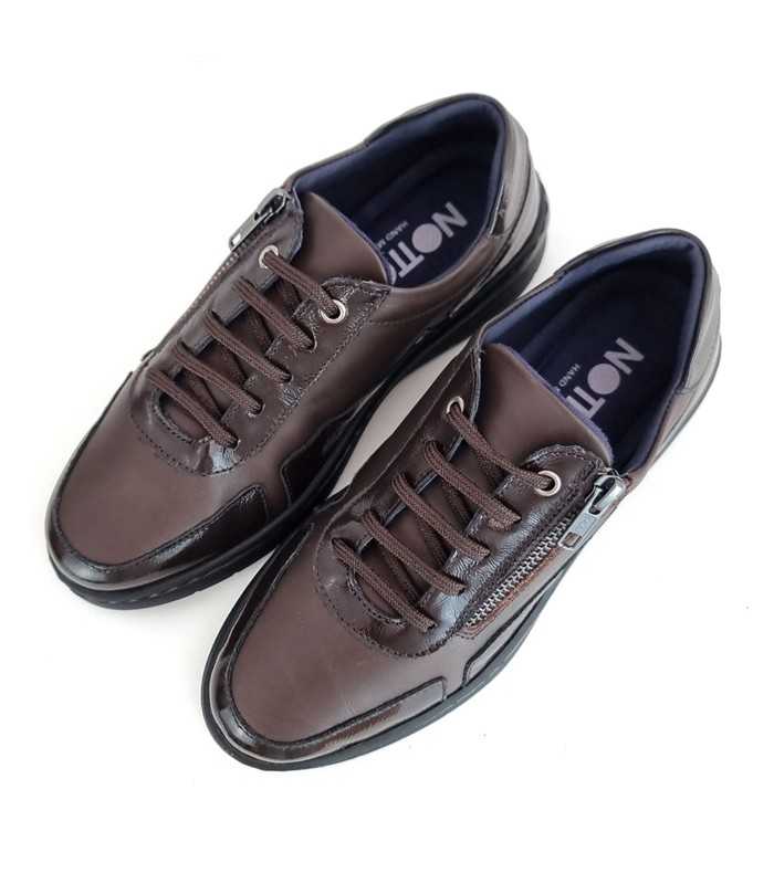 Zapato mujer cordones piel vista superior