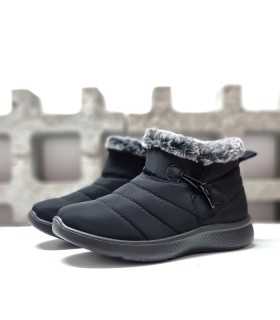 semi perfil de Botínes textil para mujer color negro
