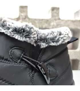detalle de cierre del botin de Botín textil para mujer color negro