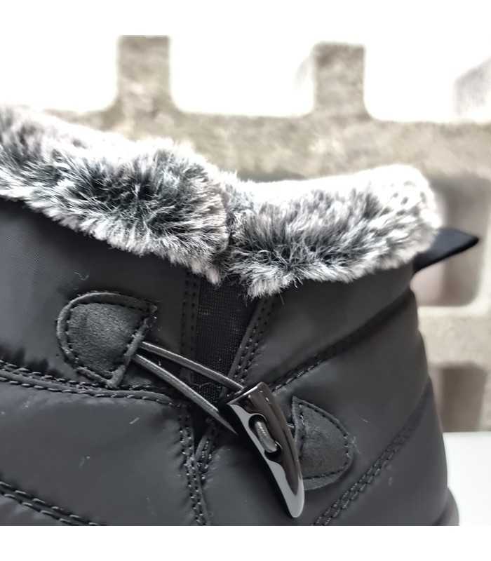 detalle de cierre del botin de Botín textil para mujer color negro