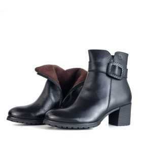 del forro foamizado de botines de tacon negro de treintas para mujer