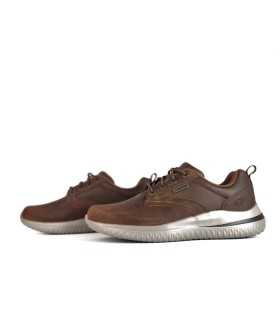 Vista de los dos laterales de Zapatos hombre impermeable marrón de skechers