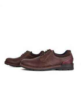 vista de los dos zapato de piel marrón con cordones de Baerchi modelo Vivanco