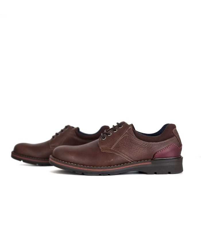vista de los dos zapato de piel marrón con cordones de Baerchi modelo Vivanco