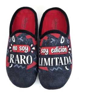 Vista superior mostrando el diseño y las frases en las zapatillas