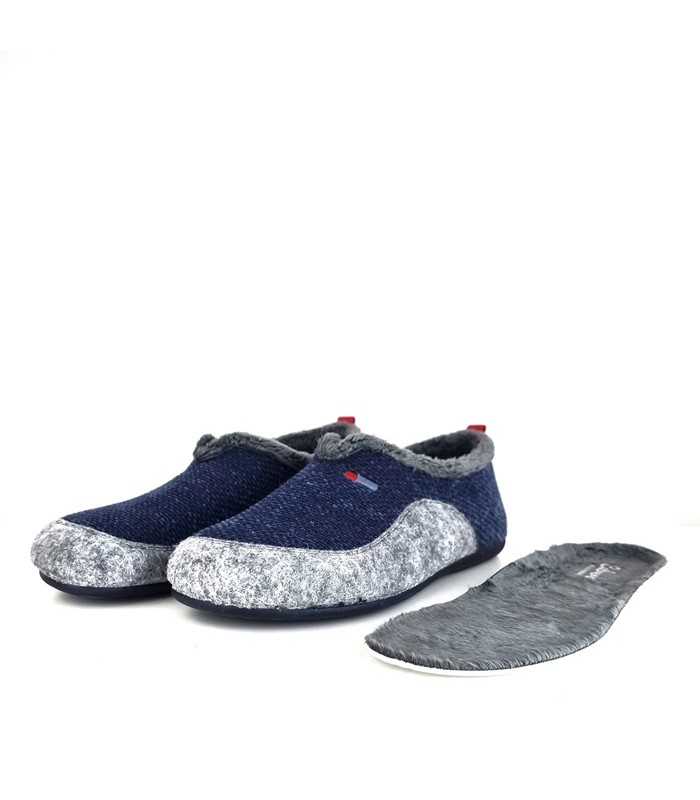 Plantilla extraíble forrada de tejido suave en zapatillas azul