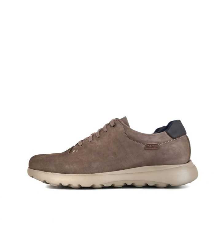 Vista de perfil del zapato de hombre en piel topo de Himalaya.