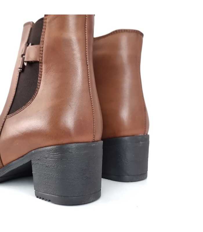 Parte trasera de Botínes mujer piel color cuero
