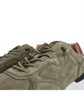 detalle de cierre cordones Deportivo piel Kangaroos hombre verde