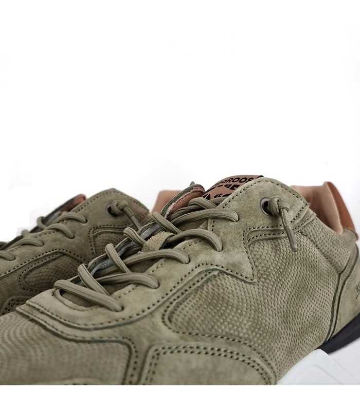detalle de cierre cordones Deportivo piel Kangaroos hombre verde