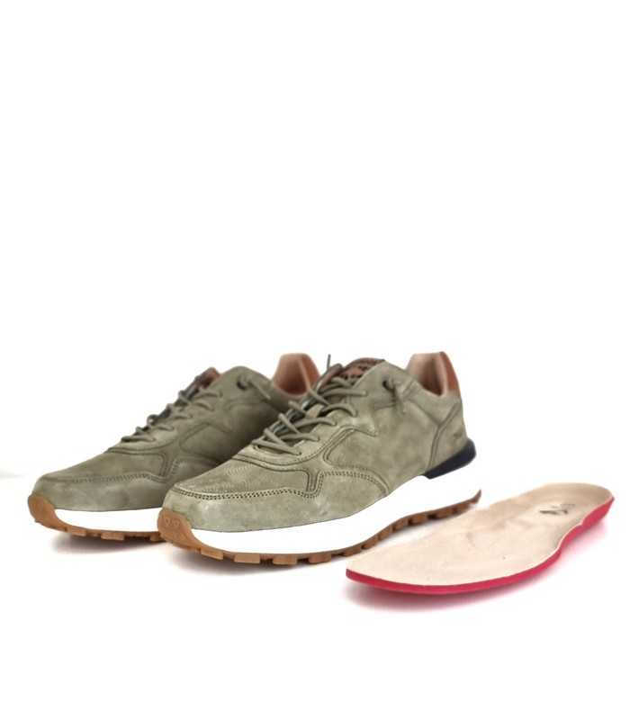 Plantilla extraible de detalle de cierre cordones Deportivo piel Kangaroos hombre verde