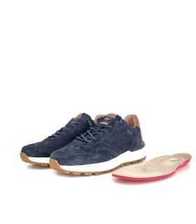 Plantilla extraible de detalle de cierre cordones Deportivo piel Kangaroos hombre azul