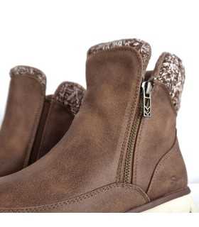 vista de la cremallera de remate de punto de Bota mujer Collab Skechers marron