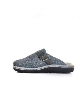 Perfil completo: Zapatillas descalza Elfo gris, estilo y comodidad en un diseño ajustable con hebilla.