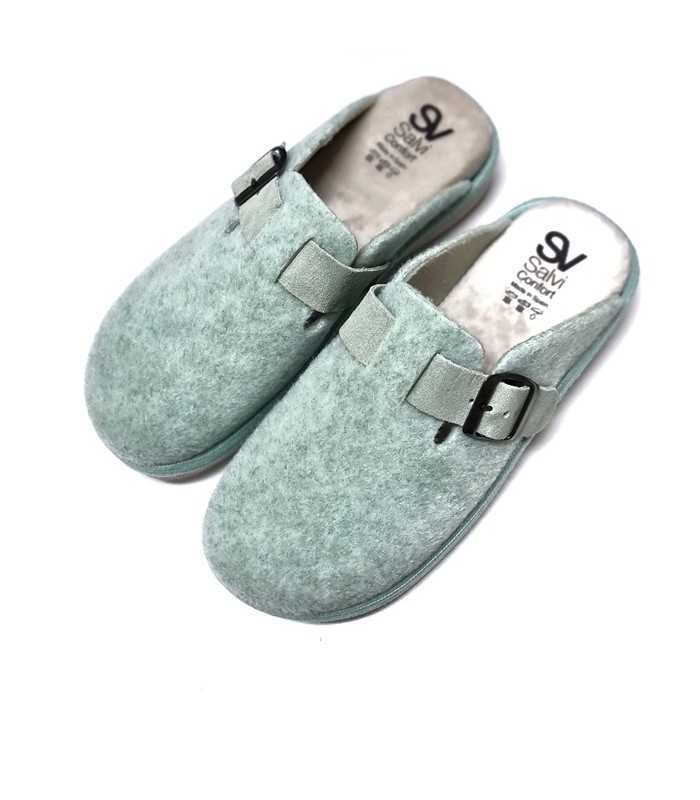 Vista superior de zapatilla descalza de mujer fabricada por Salvi