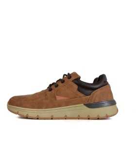 vista de perfil de Zapato hombre marrón con cordones estilo blucher de Vicmart.