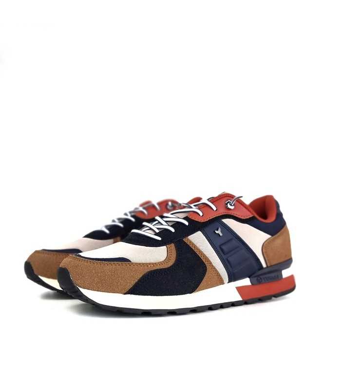 Vista semi perfil de Zapatilla deportiva hombre Oasis azul