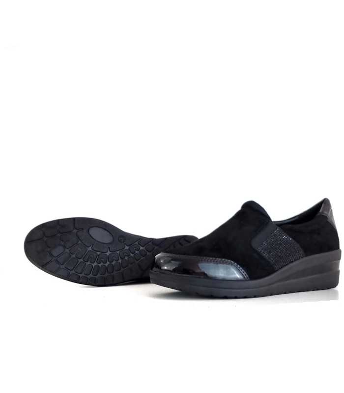 Piso antideslizante de Zapato negro mujer cuña de Vicmart