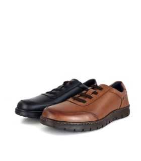 Vista semi lateral marrón claro y negro:
Zapato Baerchi Soria en marrón claro, el equilibrio perfecto entre estilo y comodidad.