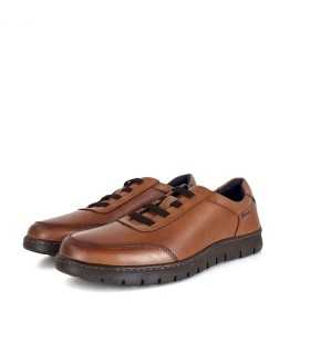 vista semi lateral de Zapatos hombre Soria elásticos empeine de Baerchi marron