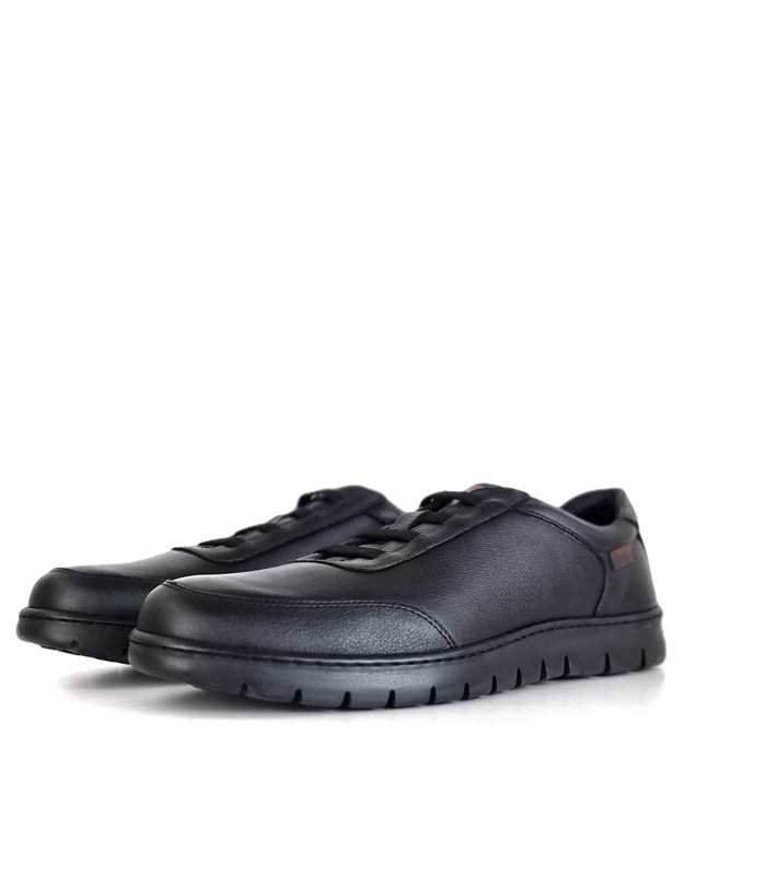 vista semi lateral de Zapatos hombre Soria elásticos empeine de Baerchi negro