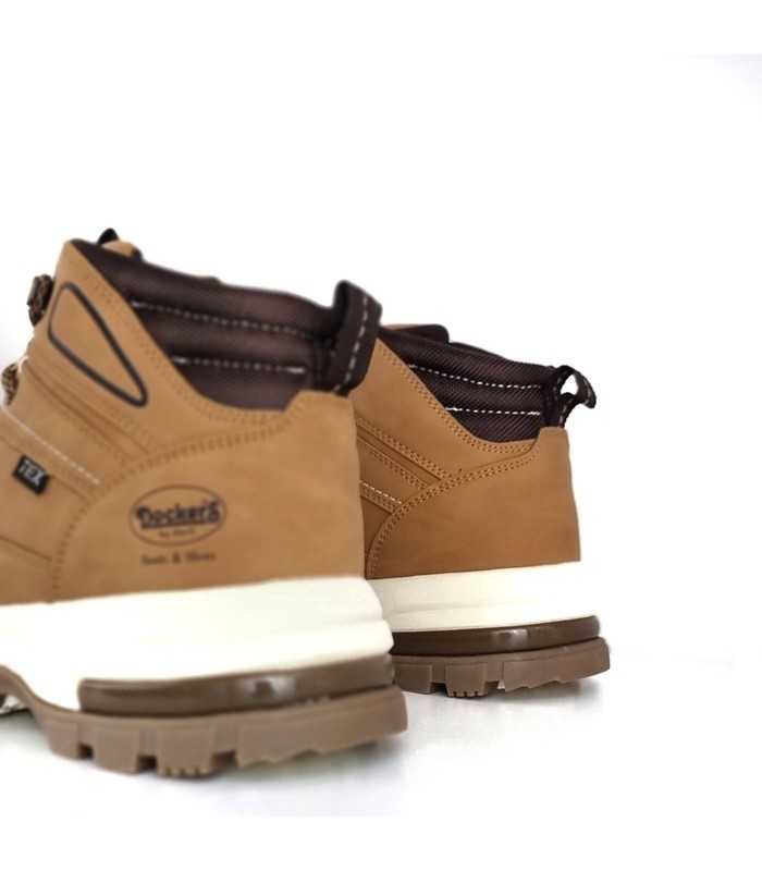 Vista posterior : Botas amarilla de Dockers , perfecta para los días lluviosos y terrenos difíciles.