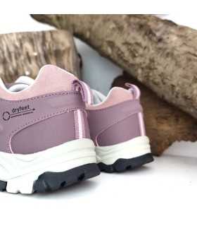 vista del talon de  Zapatillas senderismo mujer rosa
