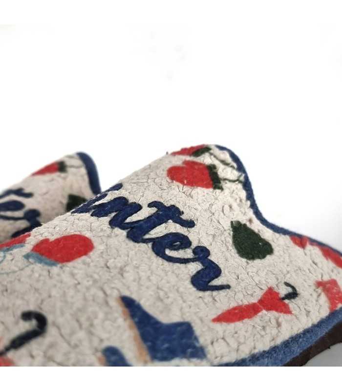 detalle de textil de Zapatilla casa descalza Winter