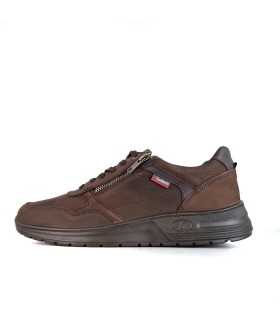 Vista de perfil del zapatos Luisetti Barak marrón en piel nobuck marron