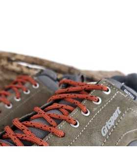 detalle del cierre de cordones naranja de Zapatillas senderismo impermeable mujer