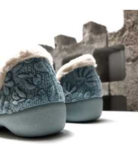 vista trasera de Zapatillas casa abotinada mujer de invierno