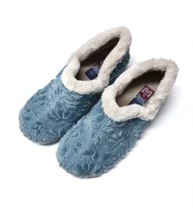 vista superior de Zapatilla casa abotinada mujer azul para invierno