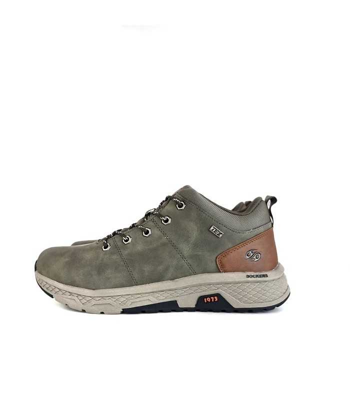 Vista de perfil : "Perfil del botínes impermeables Dockers by Gerli en verde oliva para hombre.