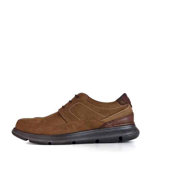 Zapatos de piel marrónes impermeable para hombre de perfil - Cardozo 1956