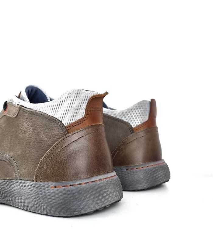Vista trasera del botón Zen de color taupe