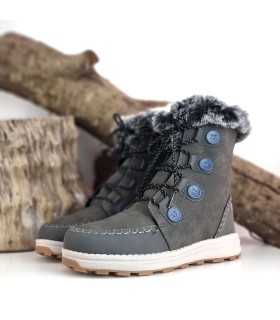 Vista de medio perfil de la botas apres-ski mujer antracita