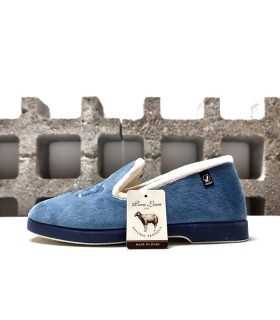 Zapatillas casa cerrada para mujer azul forro lana de Javer